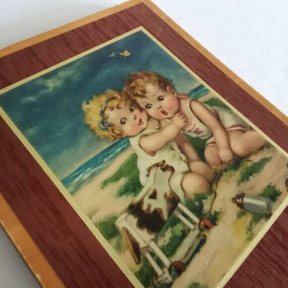 Vintage Seaside Babies Print Antique 1930s "Moo!" Kewpie Children Ephemera - Picture 4 of 8